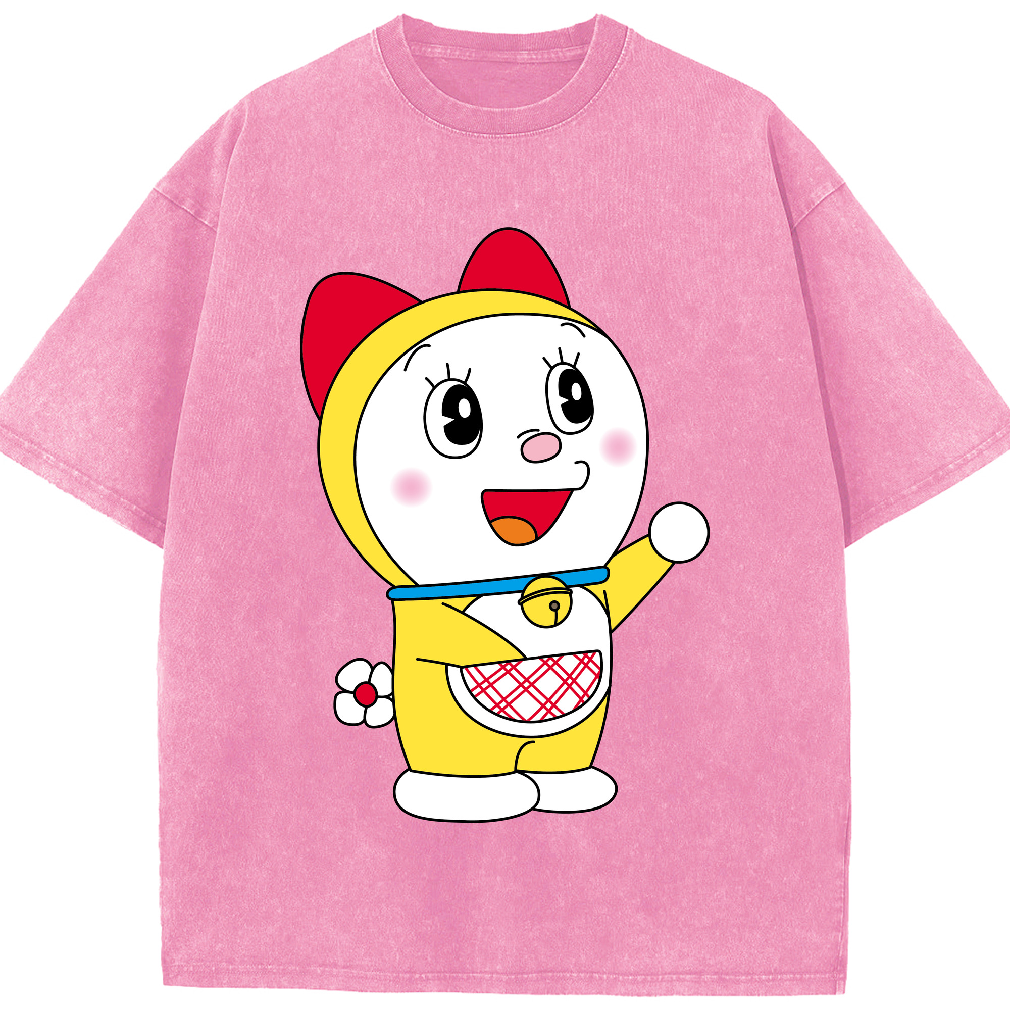 （画像用） ドラえもん ドラミ Doraemon Dorami 綿100% ヴィンテージ風 半袖Tシャツ（フロントプリント）